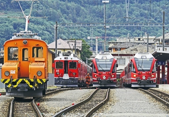 lokomotiva, vlak, vozidlo, nádraží, cestování, doprava, železnice