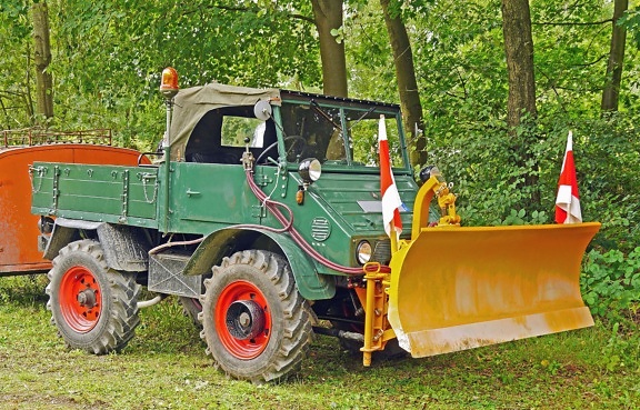 vehicle, transport, wheel, truck, snow plow, machinery, forest