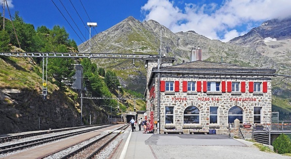 Station, utazás, építészet, alagút, vonat, hegy, fa