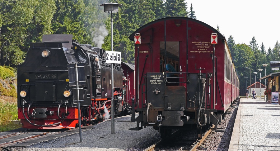 lokomotiva, vlak, vozidlo, stanice, železnice, osobní