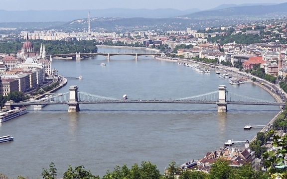 Rzeka, most, miasto, budowa, architektura, Wybrzeże, Łódź