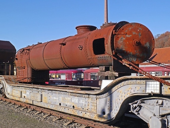 metal, rust, lokomotivet, motor, damp