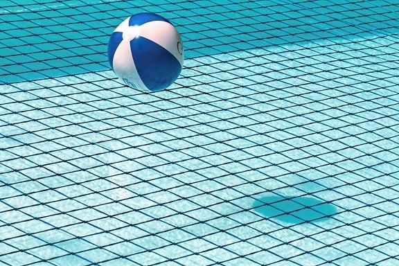 bola, piscina, telhas, cerâmica