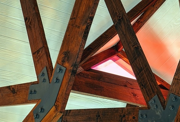 ξύλο, μέταλλο, στέγης, κατασκευή, βίδα