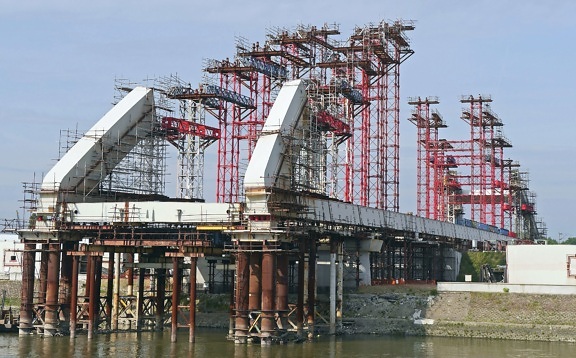 Serbia, construction, metal, bridge, coast, construction, architecture