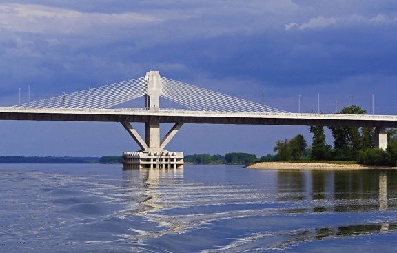 γέφυρα, πυλώνα, μεταφορά, κατασκευή, αρχιτεκτονική, ποτάμι, νερό