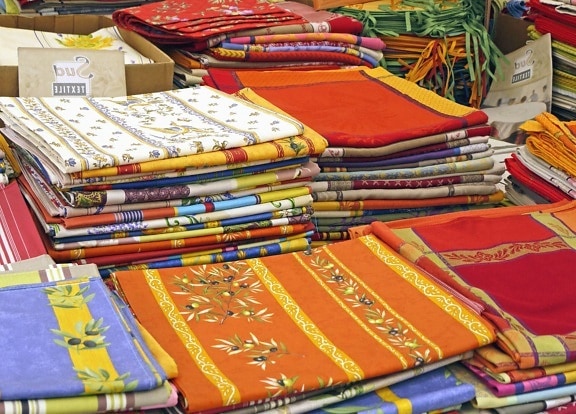 tkaniny, obrusy, kolorowe, kolor, textil