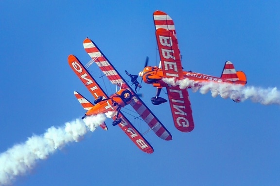 plane, sky, acrobatics, smoke, airshow, vehicle