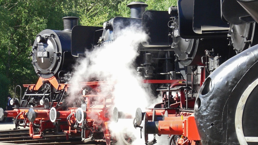 Moteur à vapeur, train, métal, moteur, locomotive à vapeur, puissance, oldtimer