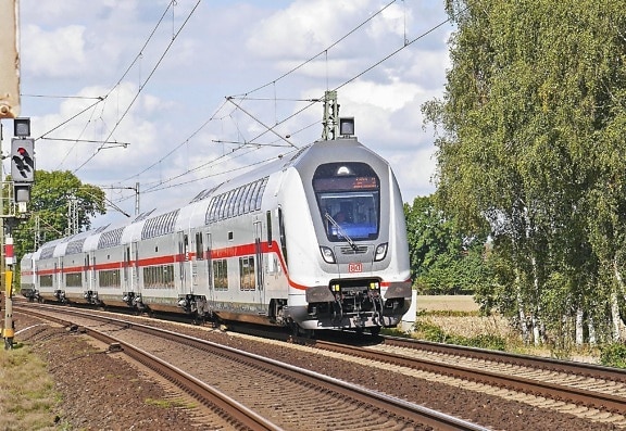 trein locomotief, voertuig, vervoer, reiziger, modern, spoorweg