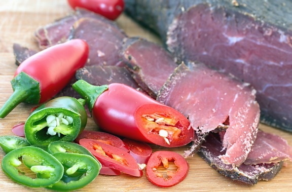 bell pepper, vegetable, food, dry meat, meat, food, seed