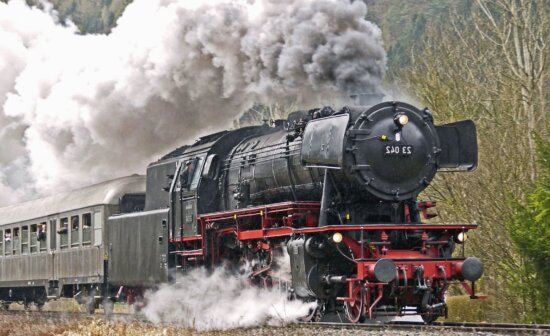 smoke, steam, machine, steam locomotive, passenger, railroad