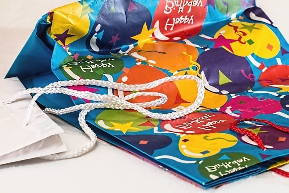 paper bag, rope, color, decoration, colors