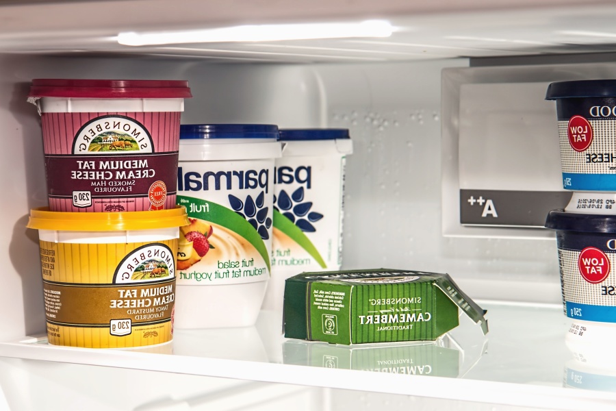 ตู้เย็น รายการสินค้า กล่อง อาหาร ชีส กระดาษแข็ง