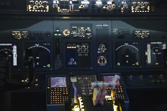 Cockpit, technologie, navigation, gerät, flugzeug, pilot