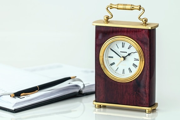 clock, timepiece, time, pencil, reminder, wood