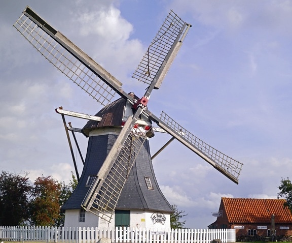 windmill, construction, architecture, wind, power, house