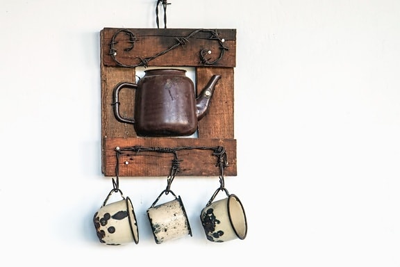 teapot, salt, wall, antique, rarity, wood