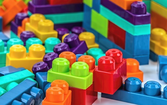 куб, играчки, цвят, колоритен, дете, игра