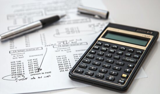 calculator, pen, paper, finance, business, economy, technology