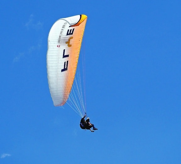 парашут, самолет, скок, небе, спорт