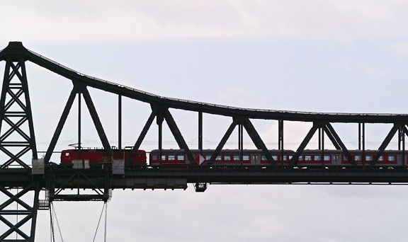 bridge, structure, architecture, train, locomotive, transport, vehicle