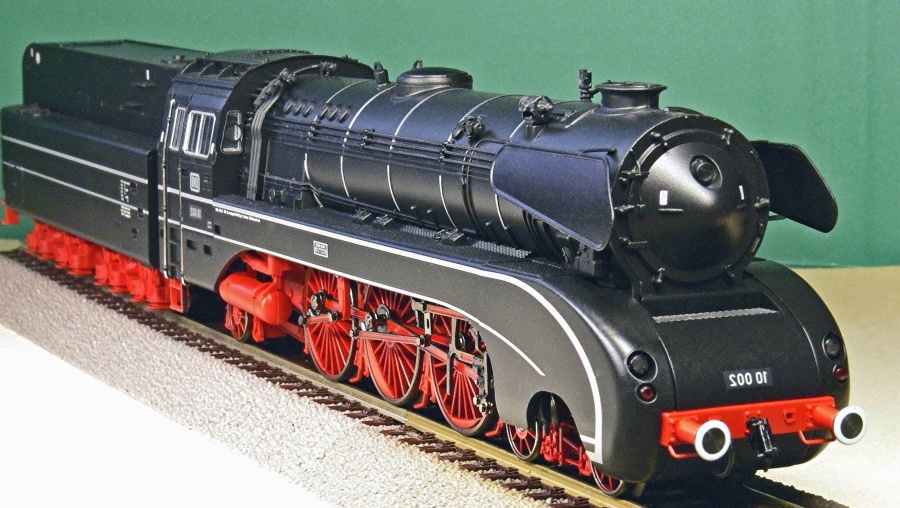локомотив, пара, мініатюрні, іграшку, модель, залізниця