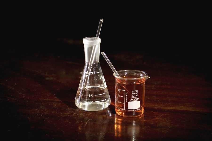 glas, reagens, kemikalier, laboratorium