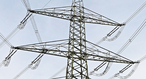 电缆, 铁塔, 电力, 电力, 天空, 钢铁, 电线, 工业, 能源, 金属, 电力