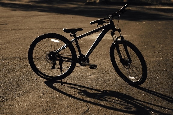 bicicleta, sombra, recreação, esporte, asfalto, sol