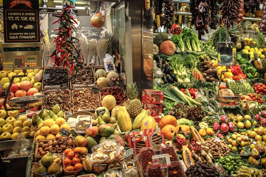 zöldség, gyümölcs, piac, növény, táplálkozás, a szerves