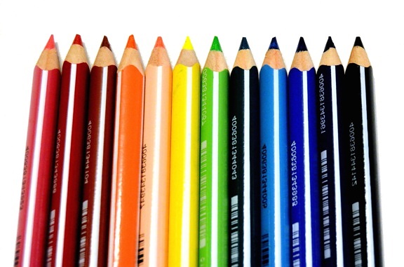 Crayon, dessin, couleur, bureau, bois
