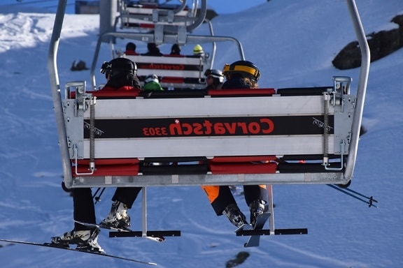 lavica, lyžiarsky vlek, Lyžovanie, ľudia, zimné, cestovný ruch, rekreácia