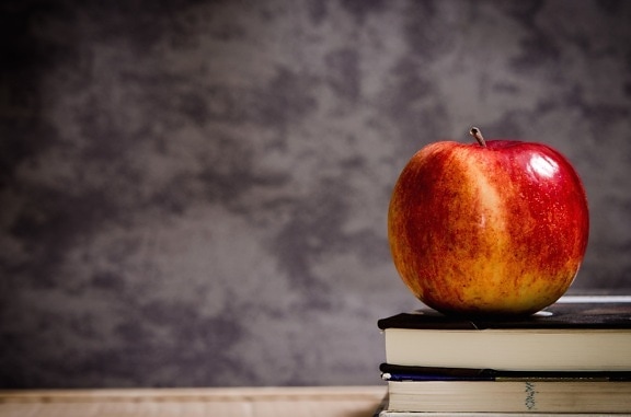 Apple, boek, fruit, lezing, voedsel, zoet