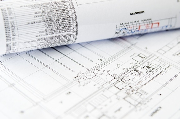 papir, dokument, plan, blyant, business, byggeri, office, projekt, design, blueprint