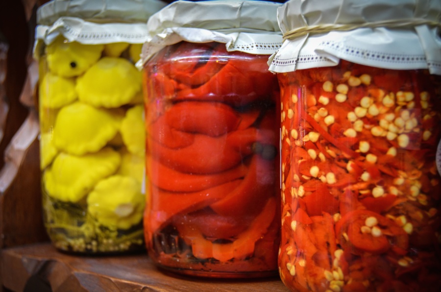 bell pepper, jar, carfiol, vegetable, food, diet, glass, organic