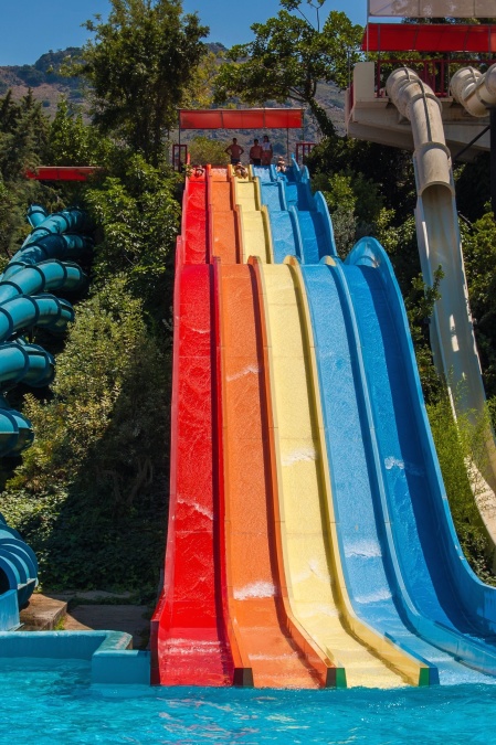 water slide, summer, water, pool, adrenaline, fun, park