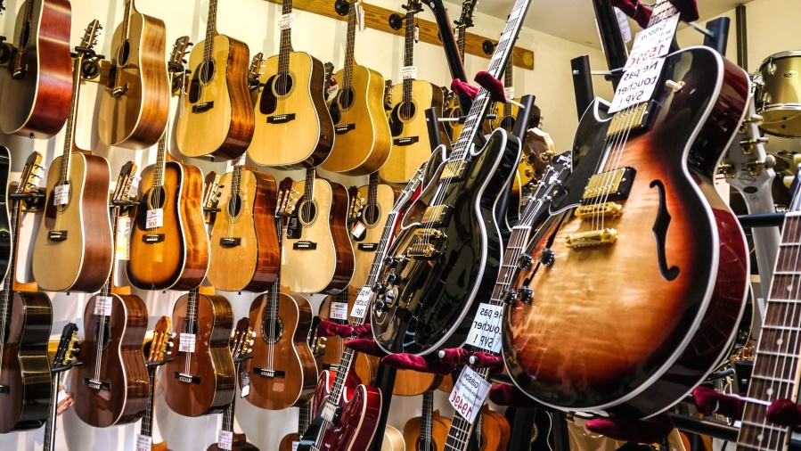Free picture: guitar, shop, music, instrument, wire, acoustics