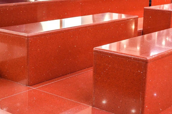 мебели, червен, пода, плочки, отражение, червен, кутия