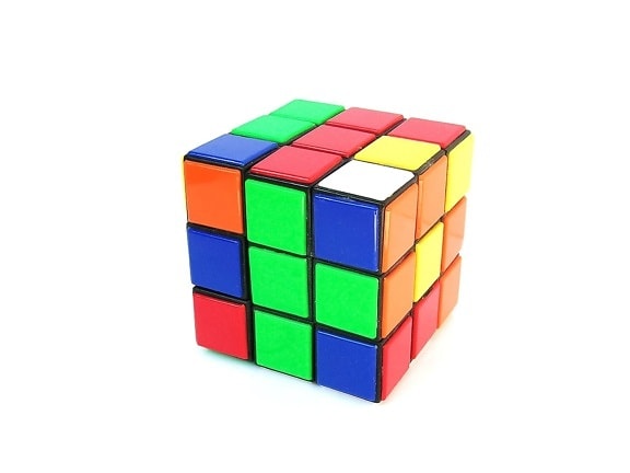 leksak, färgglada, kub, box, färg, spel, logik
