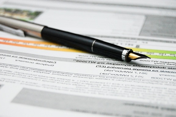 papir, blyant, kontrakt, konto, finans, tekst, skrive, dokument