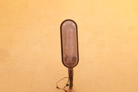 lamp, light bulb, old, wall, electricity