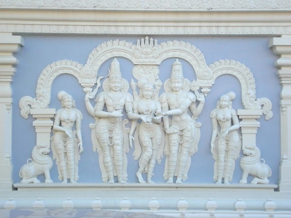 kunst, skulptur, hinduguden, tempel, arkitektur, gamle, religion