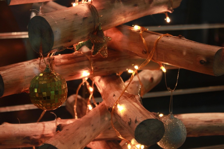 dekoration, jul, Stäng, ligh glödlampa