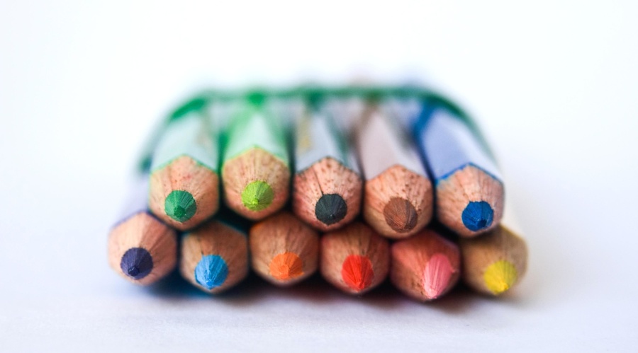 warna, pensil, warna-warni, krayon, kuning, warna
