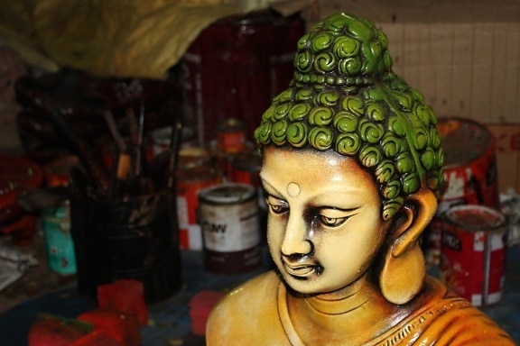 Buddhism, religion, statue, sculpture, colorful, object