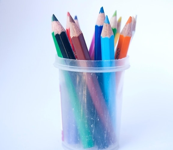 färg, plast, penna, krita, objekt, färgglada
