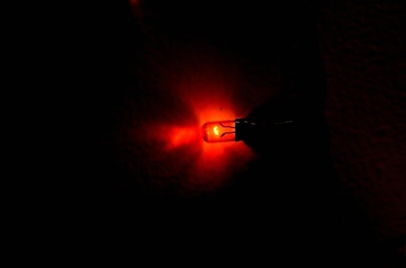 Luce, rossa, lampadina, scuro