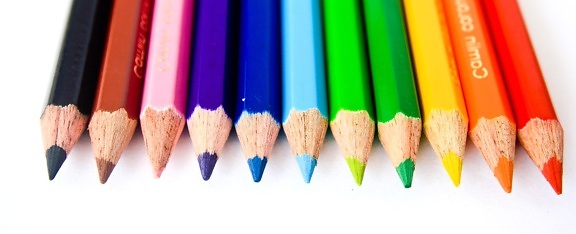 farve, blyant, rainbow, oliekridt, uddannelse, skole, farverige, rainbow, kunst