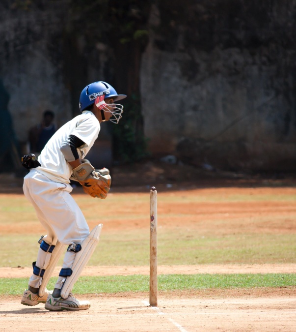 cricket, action, base, bolden, spilleren, sport, atlet